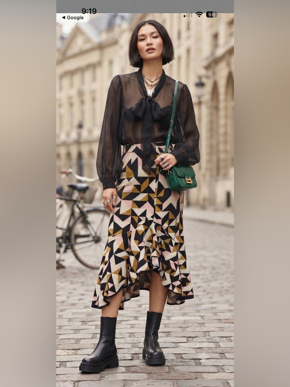 Anthropologie Maeve Tanya Geometric Knit Asymmetrical Ruffle Midi Skirt S Boho